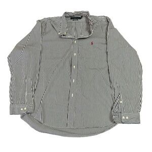 Ralph Lauren Polo Classic Button Up Shirt White Stripe classic fit size …